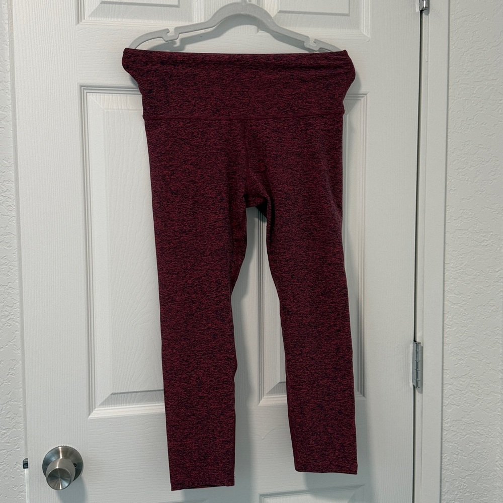 NWOT Beyond Yoga Maroon High-Waisted Crop Space dye  Leggings